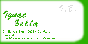 ignac bella business card